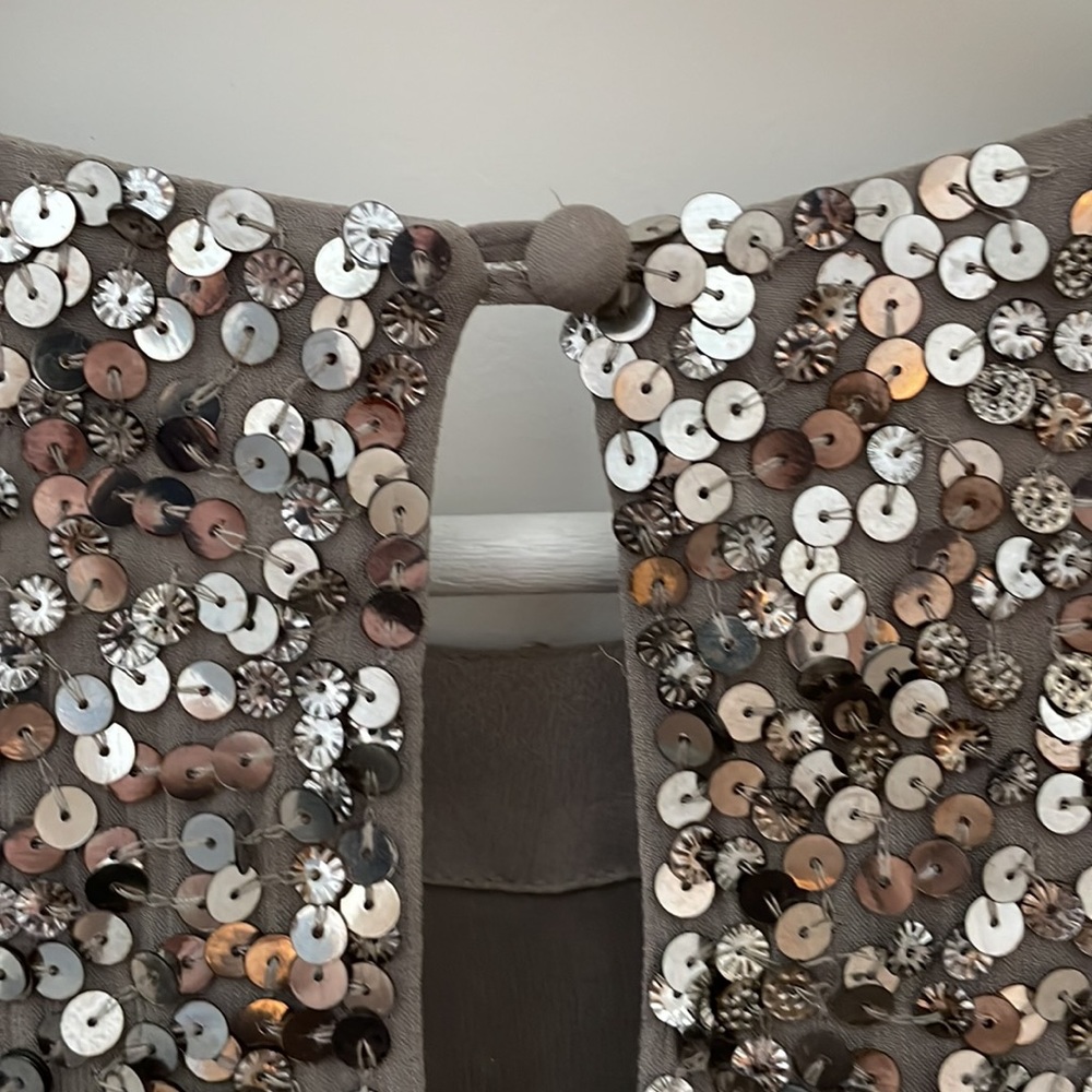 VINCE | Sleeveless Gold Sequin Blouse - Picture 7 of 12